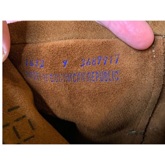 MINNETONKA Womens US 9 Moccasin Boots 1632 Brown Suede 3-Layer Fringe EUC - Picture 5 of 9